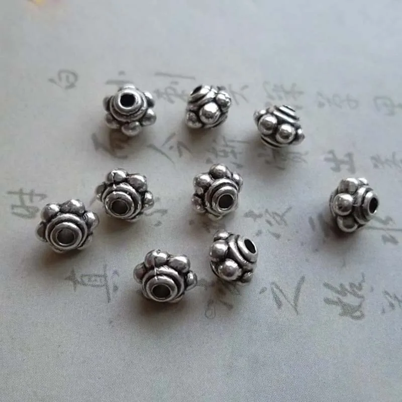 100 Pcs Tibetan Silver Charms Spacer Beads For Jewelry Making Bracelet Bead 5mm