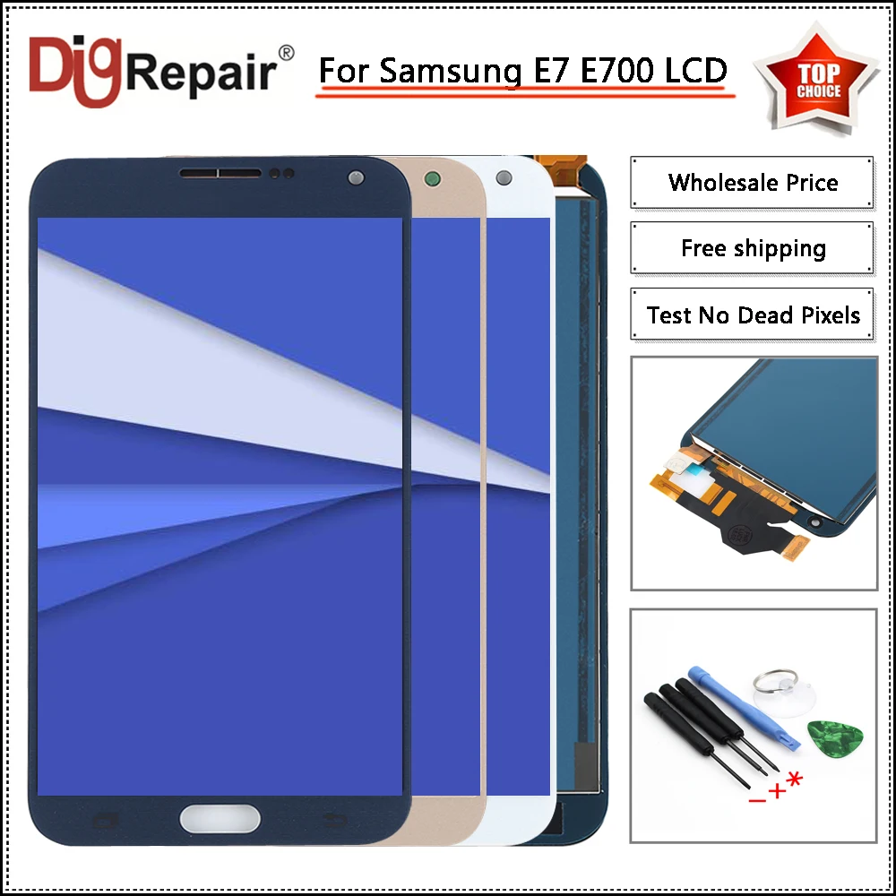 

e7 screen For Samsung Galaxy E7 Display E700 E700F E700M E700H LCD Display Digitizer Touch Screen E700 lcd For samsung e7 ekran