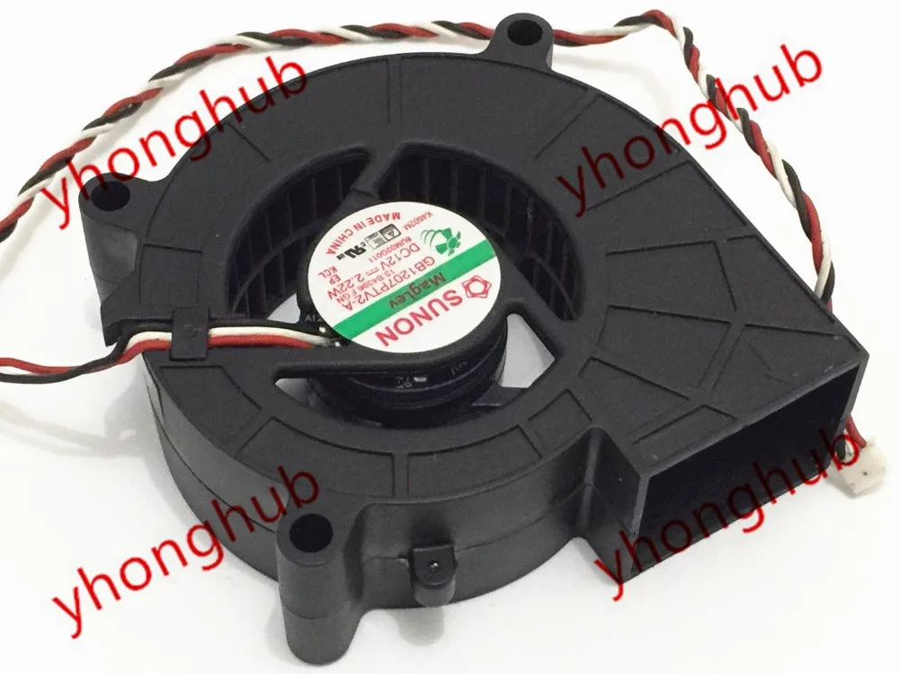 SUNON GB1207PTV2 A 13.B4396.F.GN AC/DC 12V 2 W 3 провод 70x70x25 мм Сервер вентилятор охлаждения|square fan|server