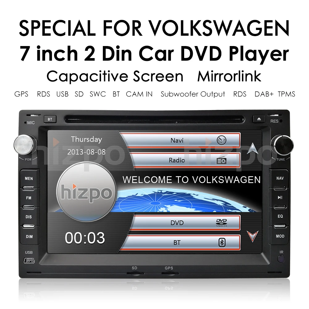 Player para Volkswagen Carro Navegação Dvd vw Passat b5 Jetta Bora Transporter t5 Golf 4 Sharan Swc Dtv Dvbt Rds Cam 2 Din Gps 4 2 din car gps