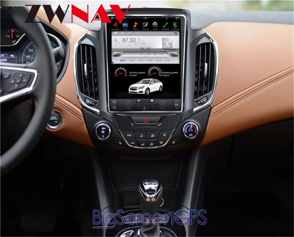 Discount ZWNVA Tesla style IPS Screen Newest Android 6.0 64+2GB Car DVD Player GPS Navigation Radio Screen For CHEVROLET CRUZE 2013-2017 1
