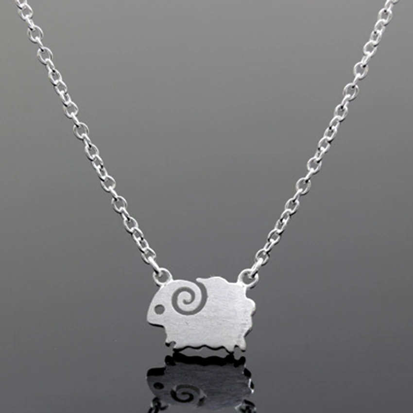 Kinitial 925 Sterling Silver Sheep Pendant Necklace Dreamy Sheep