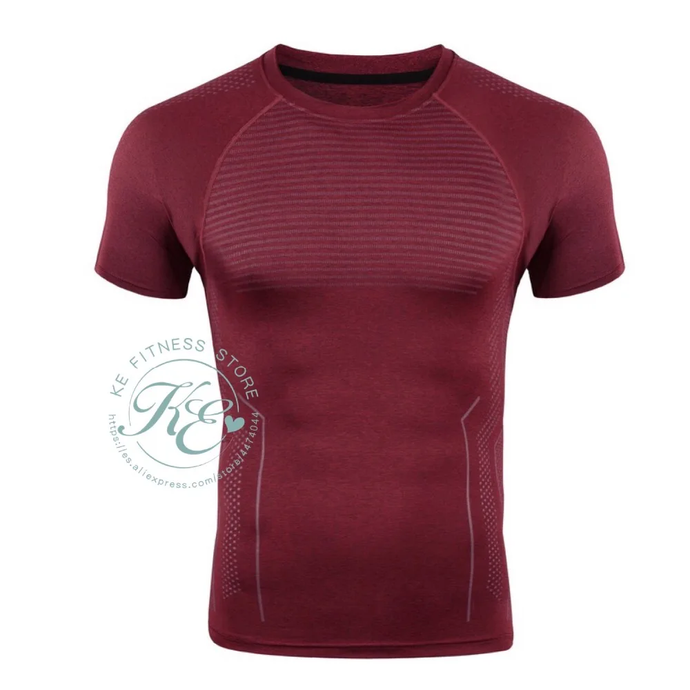 KE camiseta roja azul deportiva hombre транспирируемый secado rapido манга corta для фитнеса бега Futbol basket yoga tenis