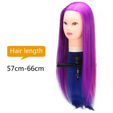 Cabeza de maniquíes para formación de peluquería profesional, práctica de pelo colorido para peluquería, modelo de entrenamiento, maniquí, peluca larga