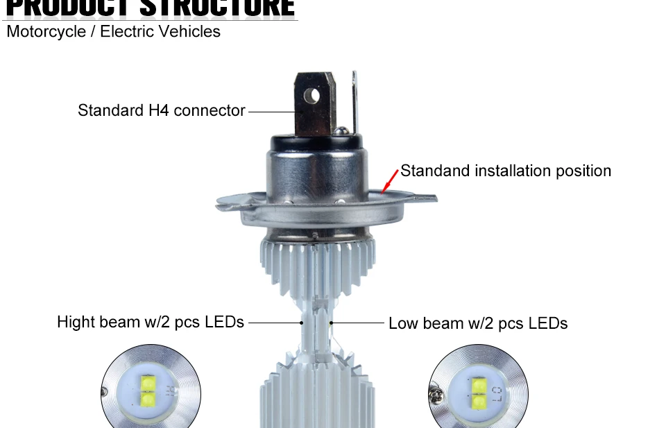 H4 светодиодный головной светильник для мотоцикла 1400Lm светодиодный HS1 6000K Faros светодиодный мото 20 Вт дальний/ближний свет фара для мотоцикла Электрический автомобильный светильник