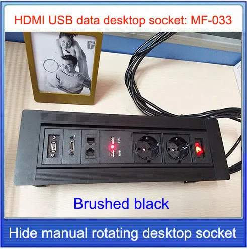 EU/US/AU/UK вилка настольная розетка/скрытое Ручное Вращение/HDMI двойной RJ45 сетевой кабель USB зарядная розетка/правый угол/MF-033