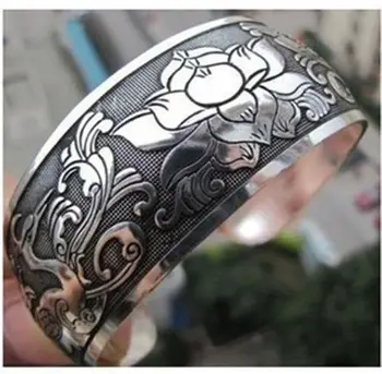 

FREE shipping> 10PC>>>New Tibetan Tibet Silver Totem Bangle Cuff Bracelet ftcu