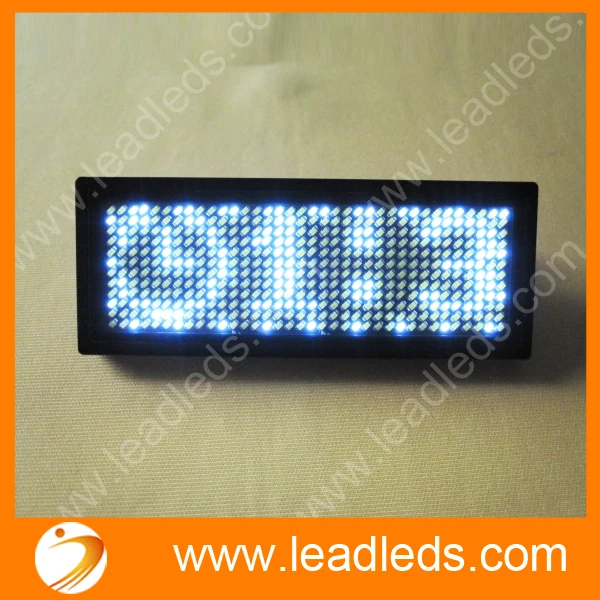 

White color multi language 11*33pixels programmable Led Name Badge Scrolling Tag