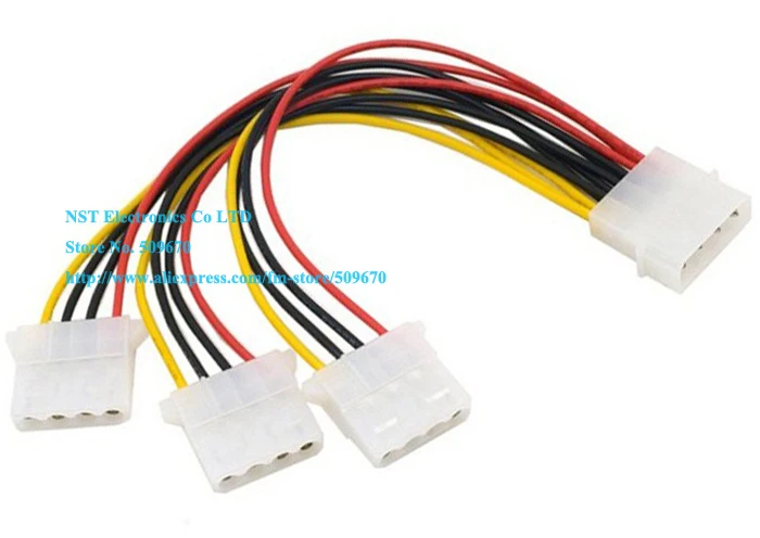 

IDE 4 Pin Male to 3 IDE Female Y Type Splitter Power Supply Extension Cable For Hard Disk About 10CM/Free Shipping/10PCS