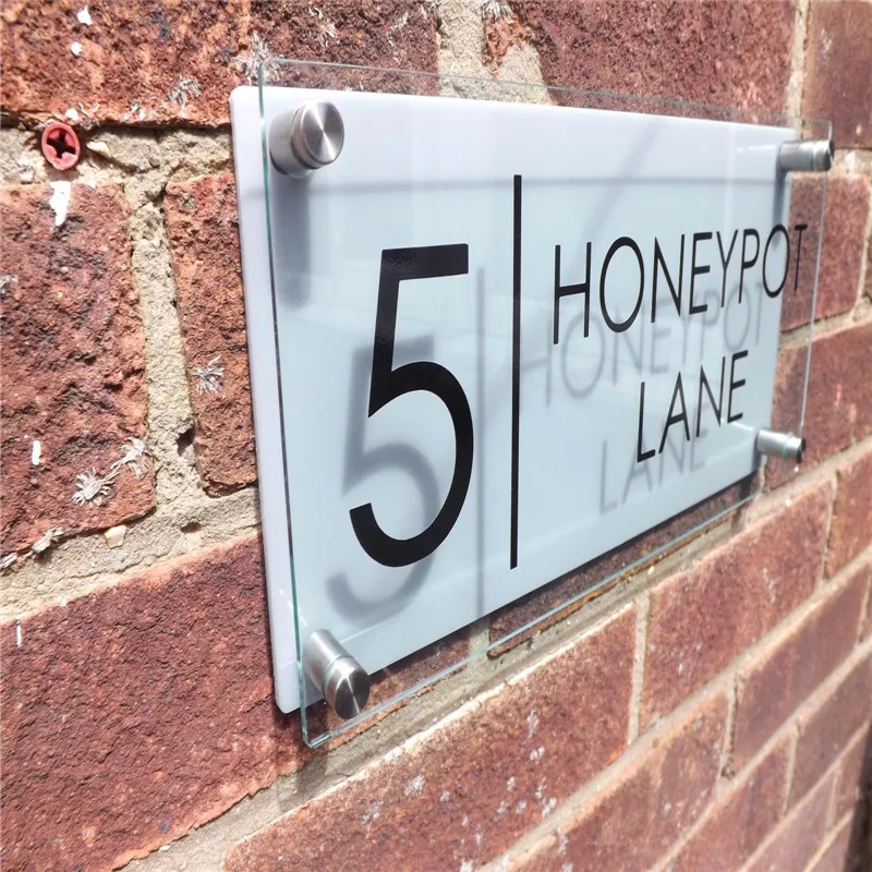 Customized Transparent Acrylic House Number Plaques Sign Plates House