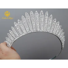 Miss beauty пышный тиара и короны кристаллы повязка на голову для невесты Женщины королева Свадебный выпуск круглая корона диадема аксессуары для волос