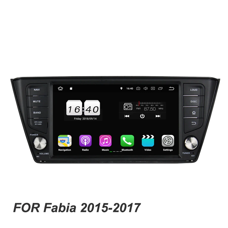 Cheap 1DIN Android 9.0 4GB RAM quad Core  Car DVD Player GPS MAP RDS Radio tuner wifi 4G BT steering for VW Skoda Fabia 2015 2016 2017 3
