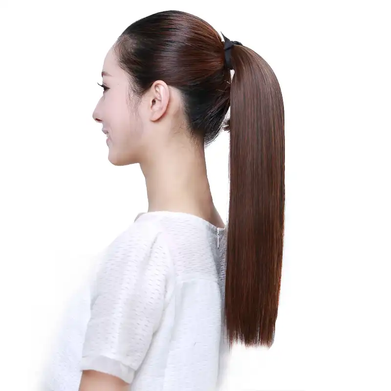32 Long Straight Ponytails Clip In Ponytail Synthetic Pony Tail