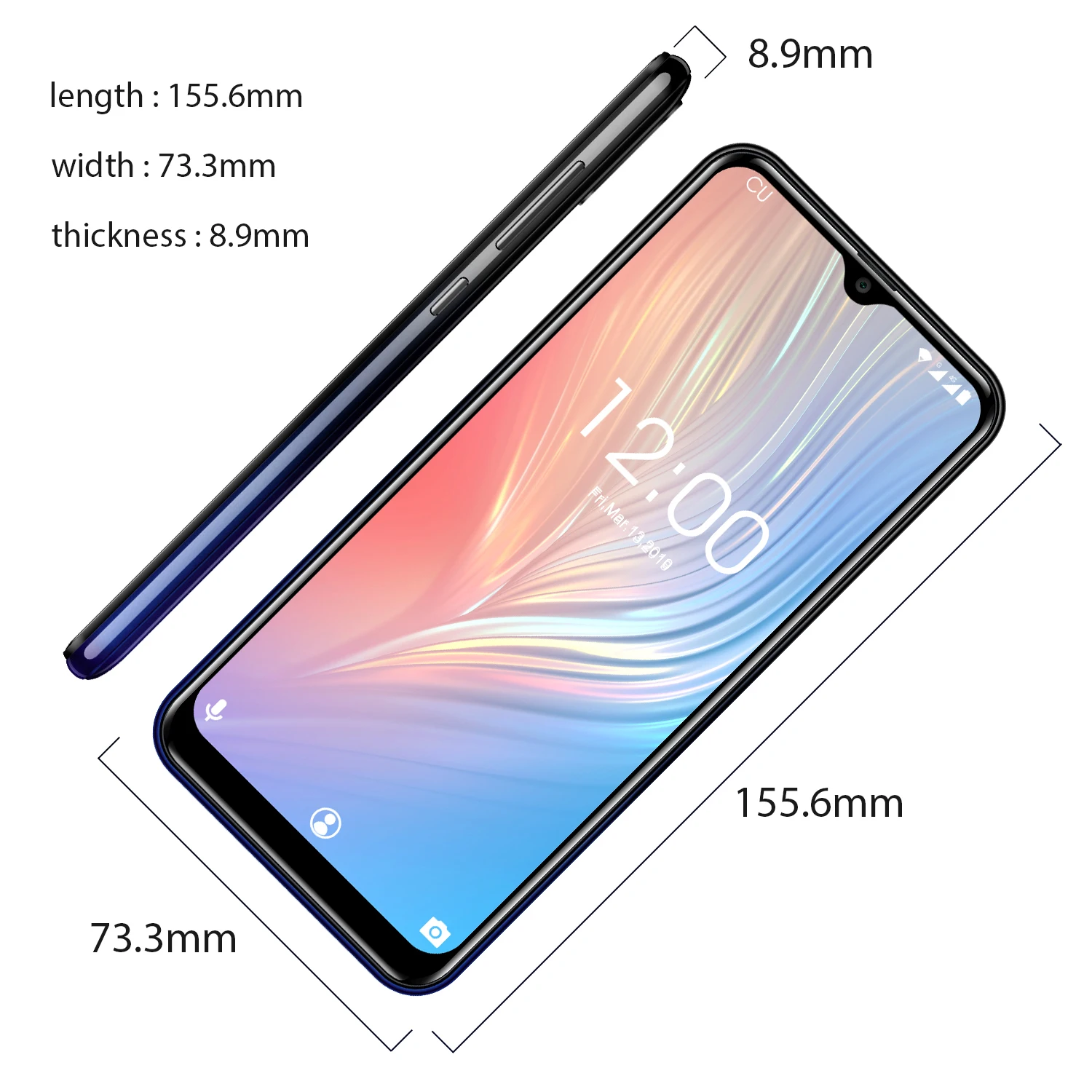  OUKITEL C15 Pro+ 6.088'' 19:9 Android 9.0 Cellphones 3GB 32GB MT6761 Waterdrop 4G Smartphone Finger
