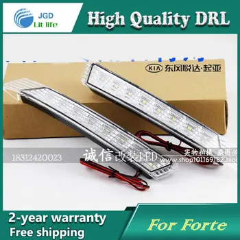 

Free shipping !12V 6000k LED DRL Daytime running light case for KIA Forte 2010-2013 fog lamp frame Fog light Car styling