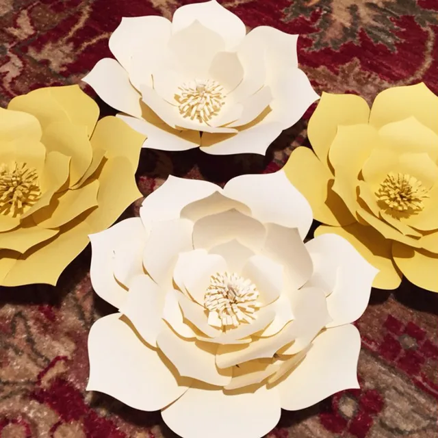 2pcs paper flower template diy kit and flower center make your own paper flower center template