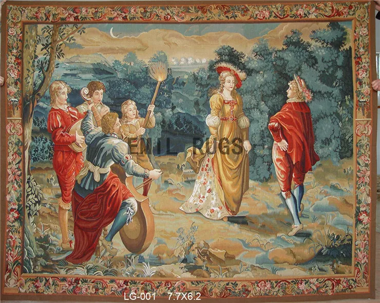 2014 Gobelin Picture Wall Hanging Tapestry Pure Wool Handmade French