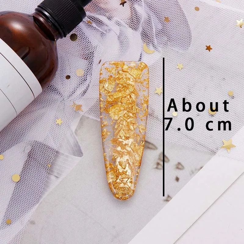 New Fantasy Acetate Gold Silver Foil Geometric Hair Clips Women Girls Sweet Hairpins Headband Hair Claws Hair Accessories