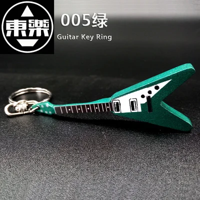 QiCai KEYRING-005 дерево ручной работы Flying-V Форма Брелок-гитара - Цвет: Зеленый