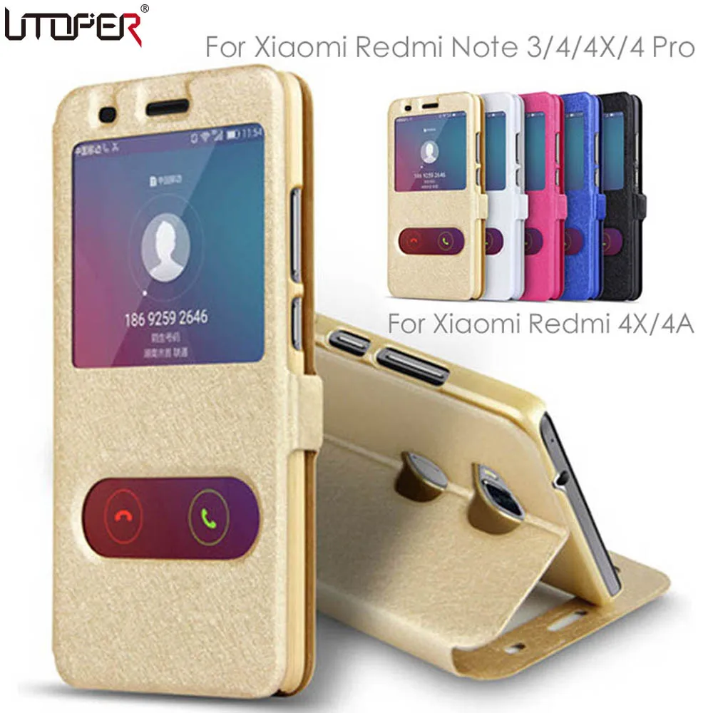 

UTOPER Luxury Case For Xiaomi Redmi Note 3 4X 4 Pro Case Flip Cover Silk Pattern PU Leather Case For Xiomi Xiaomi Redmi 4X 4A