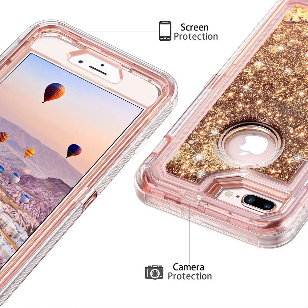 MAYROUND Гибридный 3D блеск Броня чехол для iphone 8 Plus X десять динамический песок ударопрочный телефон чехлы для 6 S 7 Plus