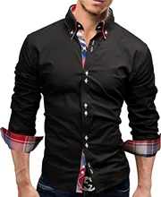 Brand 2017 Fashion Male font b Shirt b font Long Sleeves Tops font b Double b
