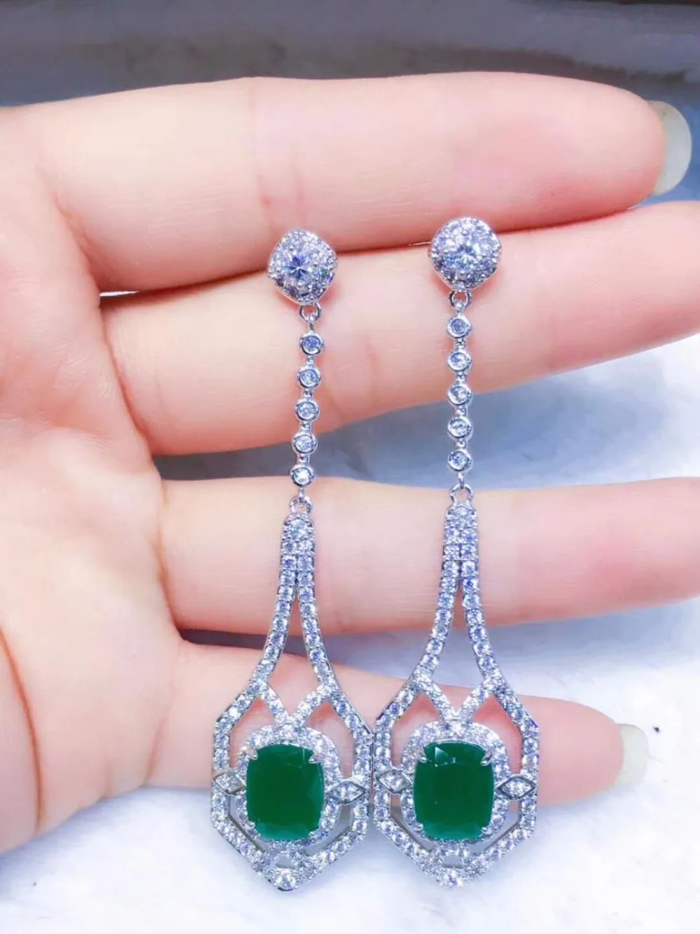 

Fashion Clear Marquise Cut CZ Long Drop Earrings Wedding Bride Earring For Women Engagement Gifts Luxury Party Accessories E-077