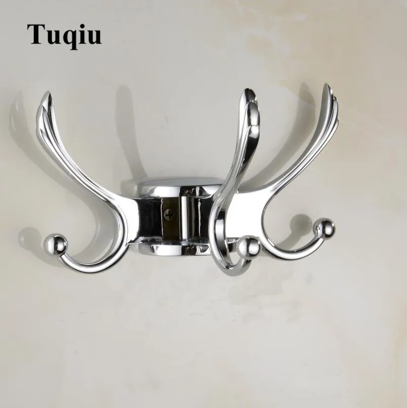 Rotation three hooks chrome wall clothes rack cloth hook wall hook Robe Hook for Bathroom Hanger