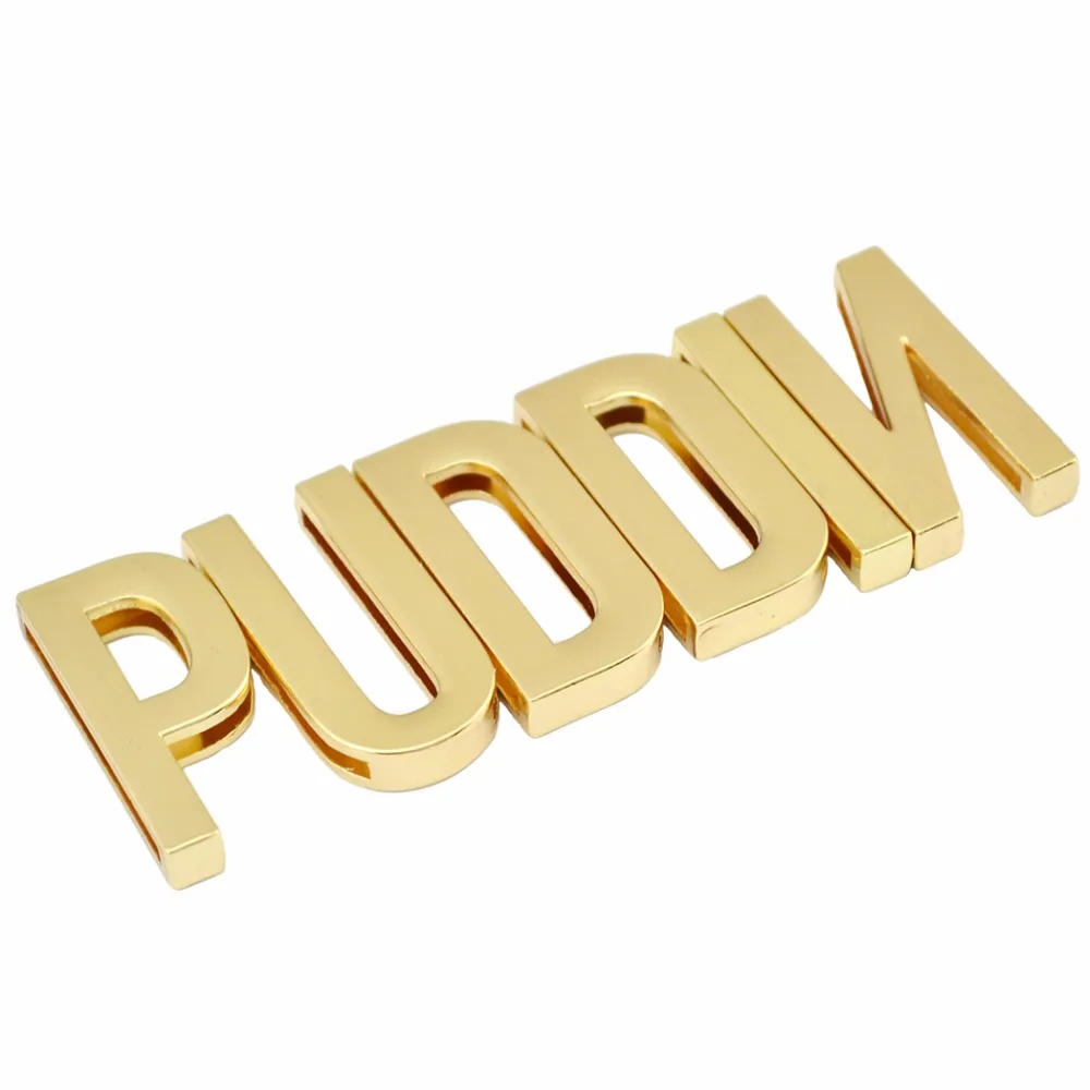 

6Pcs/set New Design Punk Style Gold Alloy Shining Big Letters PUDDIN DIY Fashion Necklace Accessory Women Jewelry Gifts