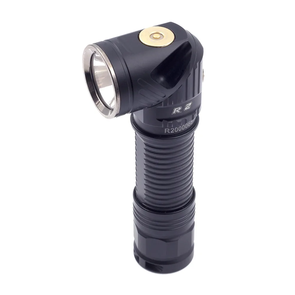 

R2 700lms USB Magnetic Rechargeable Angle EDC Flashlight Set Headlamp+Battery Shock Resistant Waterproof Black #4J07