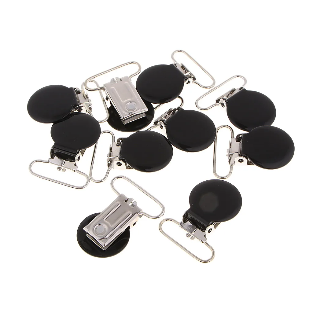 Pack of 10 Metal Pacifier Clips/Suspender Clips for Dummy Soother  Teething Bib Clip