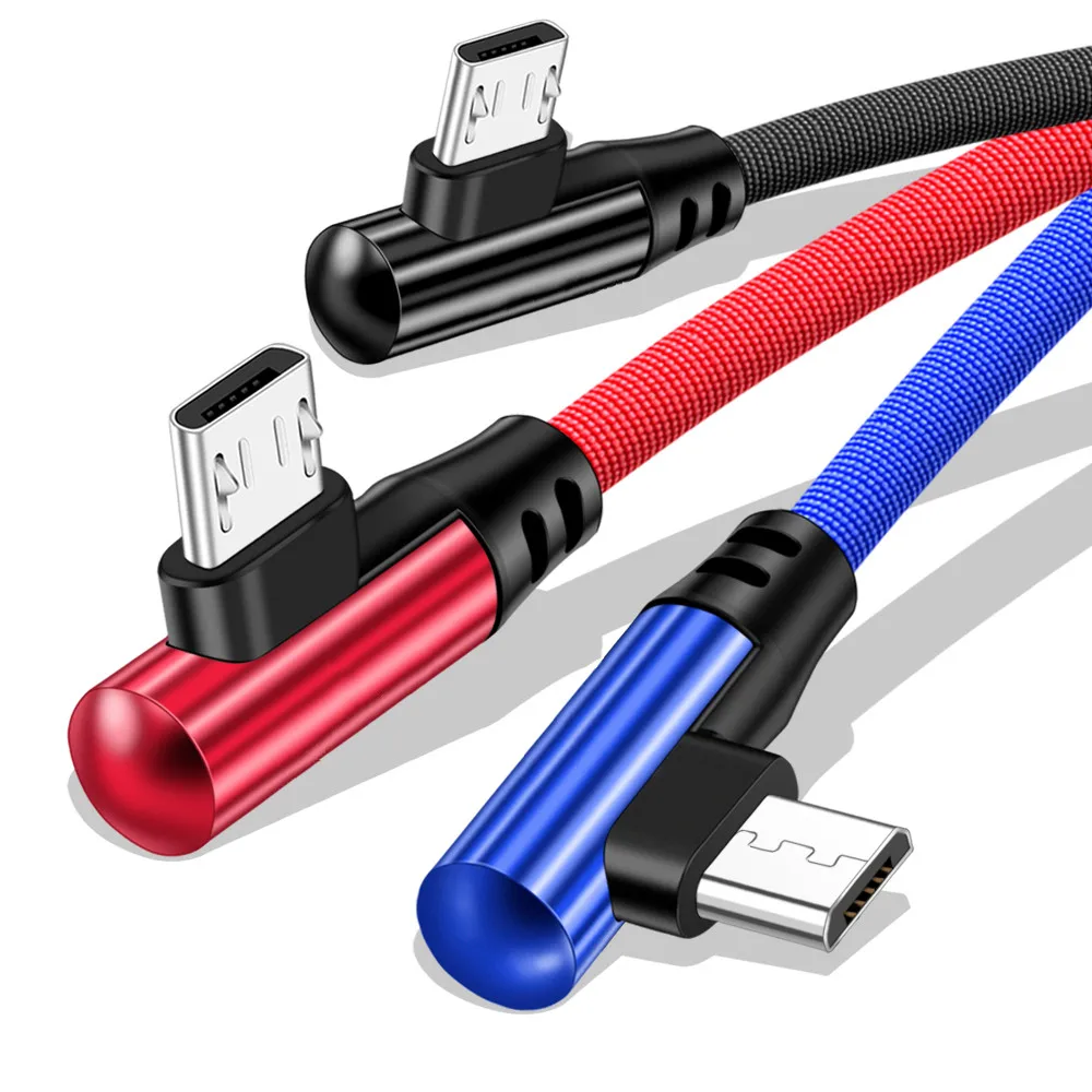 

Fast Charge 90 Degree Elbow Micro USB Cable for Samsung S7 S6 J5 J7 Prime Redmi LG Tablet Android Mobile Phone USB Charging Cord