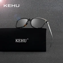 KEHU Классические поляризованные солнцезащитные очки, мужские квадратные брендовые Дизайнерские Мужские Винтажные Солнцезащитные очки, мужские очки для вождения H1815