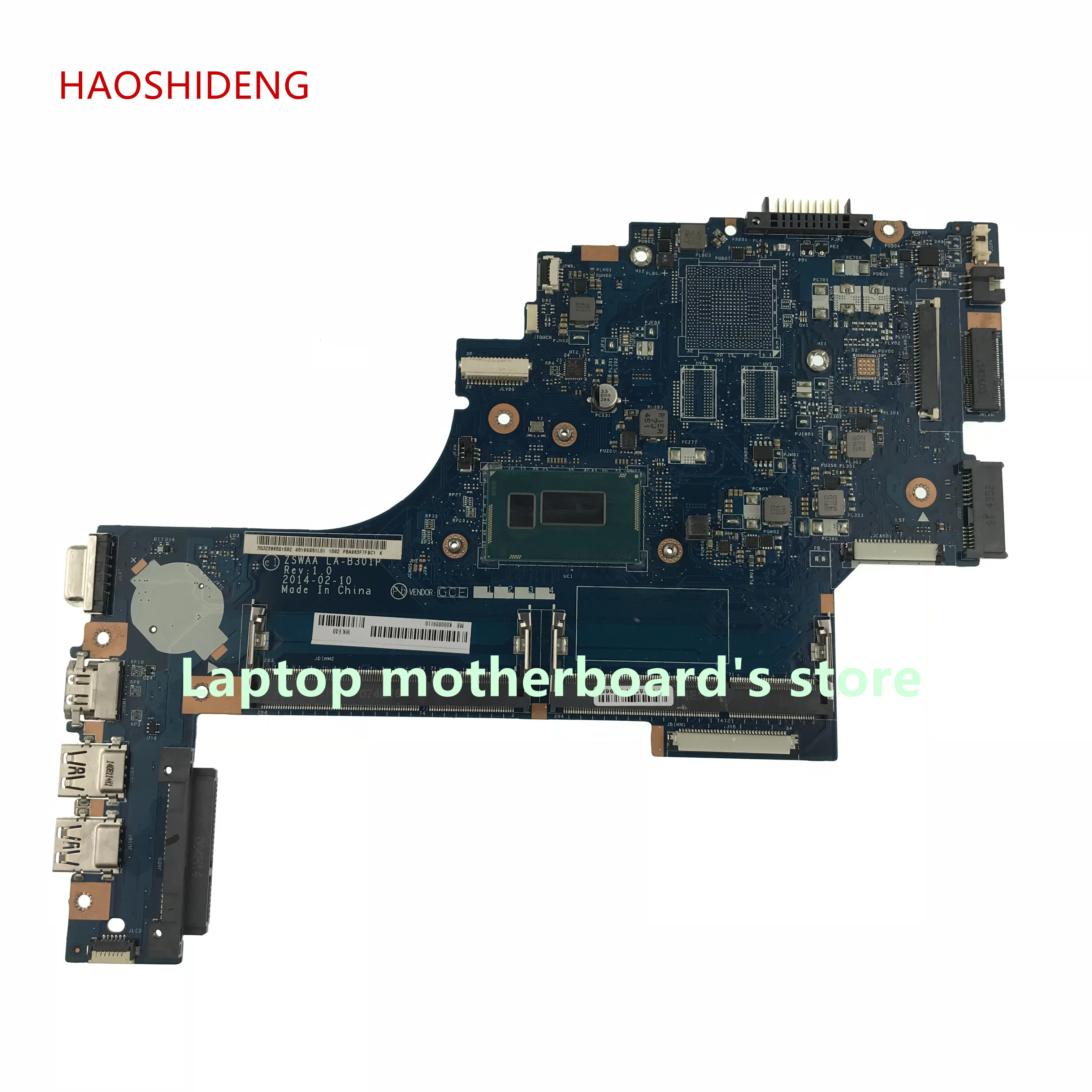 HAOSHIDENG K000889110 LA-B301P For Toshiba Satellite C50 C55 C55T C55-B5200 C55t-B5349 Motherboard with i3-4005 fully Tested HAOSHIDENG K000889110 LA-B301P For Toshiba Satellite C50 C55 C55T C55-B5200 C55t-B5349 Motherboard with i3-4005 fully Tested