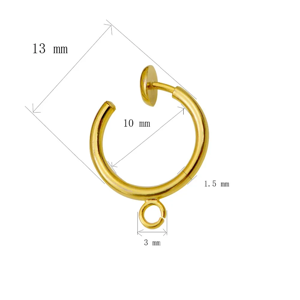 10 шт. без необходимости прокола с подвесным отверстием Невидимый пружинный зажим для ушей большой круг серьги для женщин ручной работы Diy серьги аксессуары