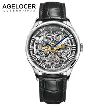 AGELOCER Luxury brand Clock Men Automatic Mechanical Watch Skeleton Military Relogio Male Montre Men Watches Relojes Hombre