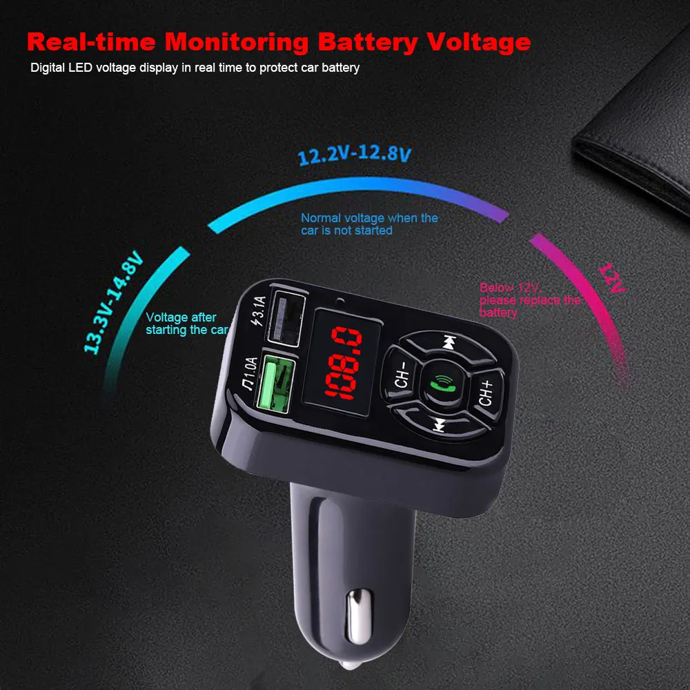 VR robot Bluetooth Car MP3 Player FM Transmitter Handsfree Car Kit Adapter 5V 3.1A USB Charger With TF/U Disk Audio Music Player