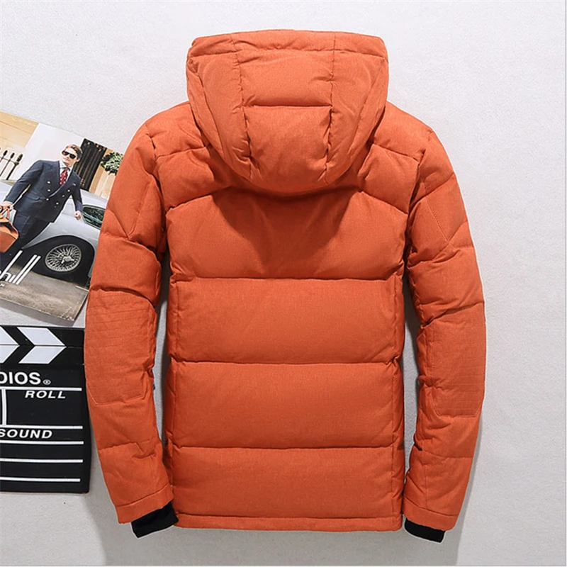 Men's Winter Snow Down Jacket Thick Warm Hooded Coats Casual Slim White Duck Down Jacket Waterproof Windproof Down Parkas