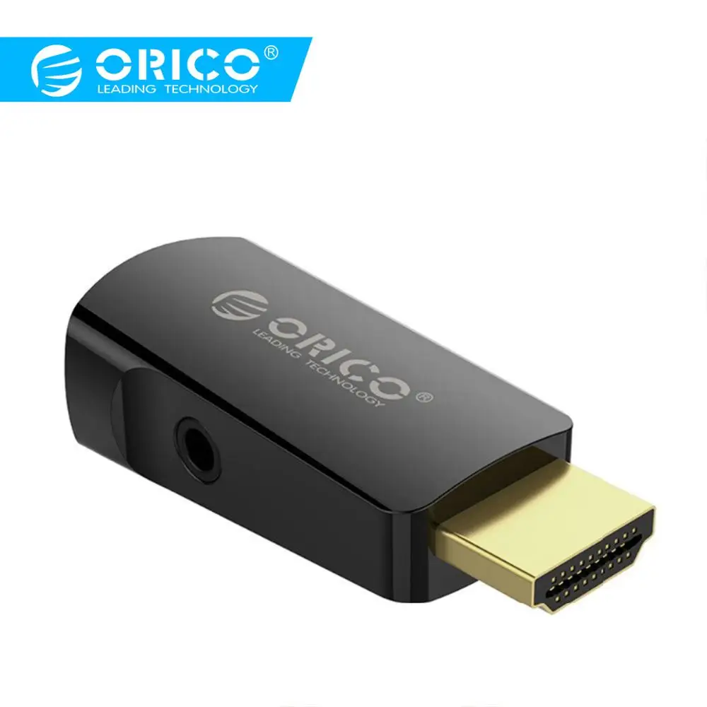 ORICO Портативный HDMI к VGA адаптер аудио и видео конвертер HD 1080P папа женскому для