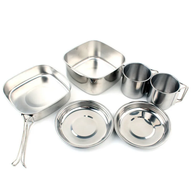 

3-4 Persons Outdoor Camping Tableware Universal Cookware Picnic Set Travel Non-stick Pots Pans Plate Tea Cup Trekking Utensils