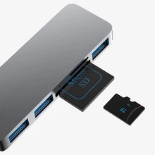 C5 type-C USB 3,0 концентратор адаптер конвертер с 3 USB 3,0 A порт+ SD/Micro SD кард-ридер для MacBook Chromebook Matebook