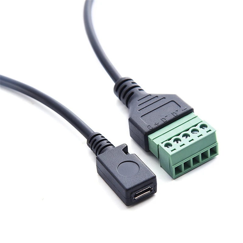 1 шт. 1 фут Micro USB 5 Pin 2,0 Мужской Женский до 5 Pin винт с щит пайки терминал разъем адаптера кабельный провод 30 см