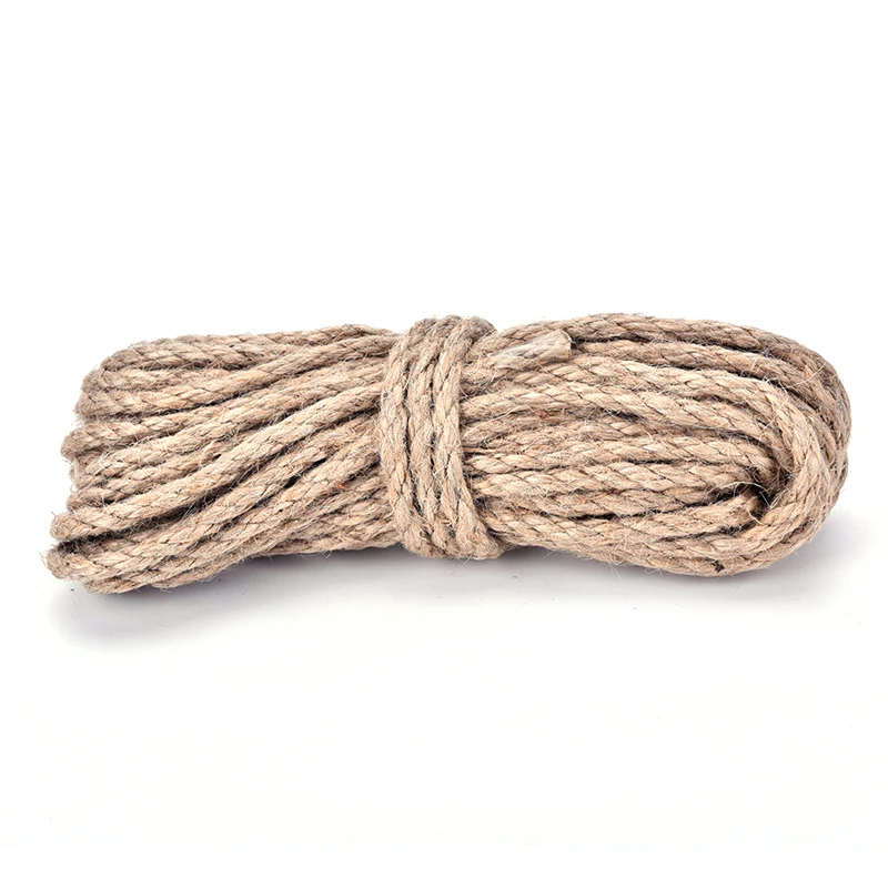 

1PC Natural Hemp Rope Jute Pet Tie String Twine Twisted Jute Rope DIY Party Favor Jute Cords 10M*6MM