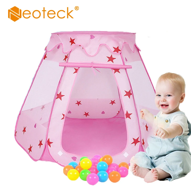 Neoteck Розовый Замок принцессы для девочек игровой домик бассейн с океаническим