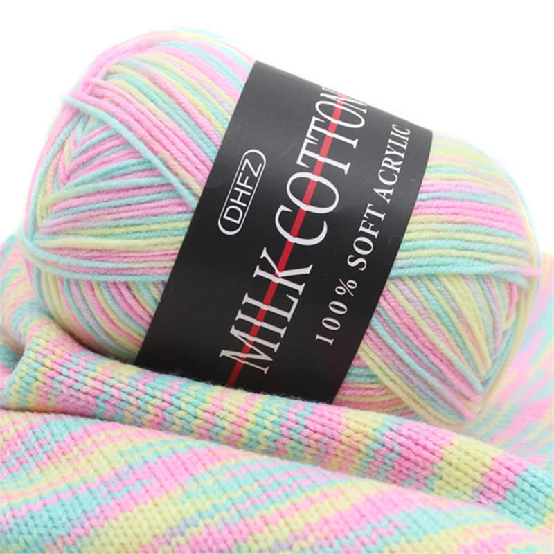 

1pc Melange Yarn Ring Worsted Blended Knitting Yarn for Knitting Colorful Fine Dye 50g/pc