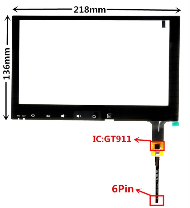 9 дюймов GT911 емкостный сенсорный дигитайзер для автомобиля DVD gps навигация Мультимедиа сенсорный экран панель Стекло