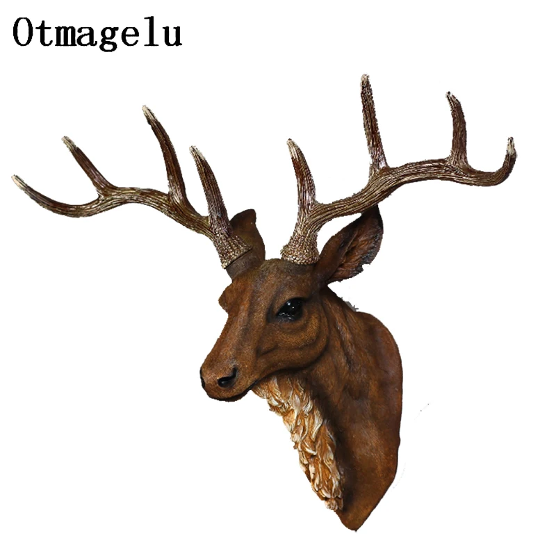 Vintage Resin Reindeer Ornament Figurines Miniatures Animal Statues For Home Hotel Wall Hanging Background Wedding Decoration5