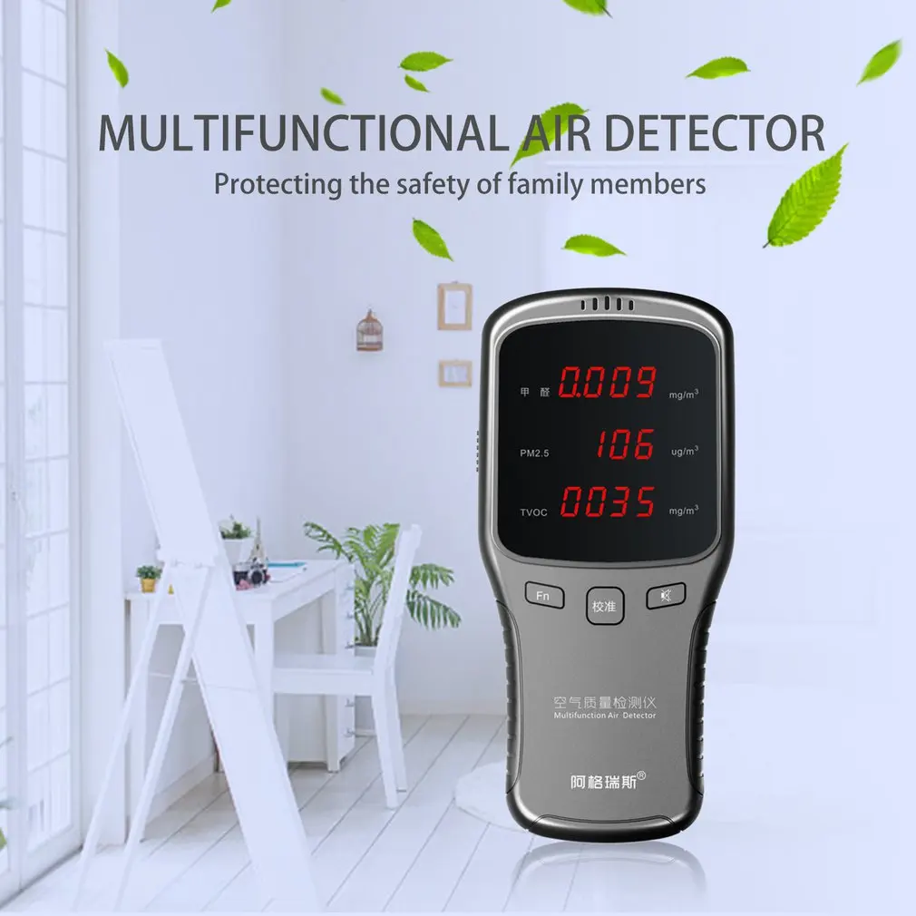 

Formaldehyde Detector Detects PM2.5 Real Time Testing Record Analyzed USB Charging Monitor Air Quality for Home