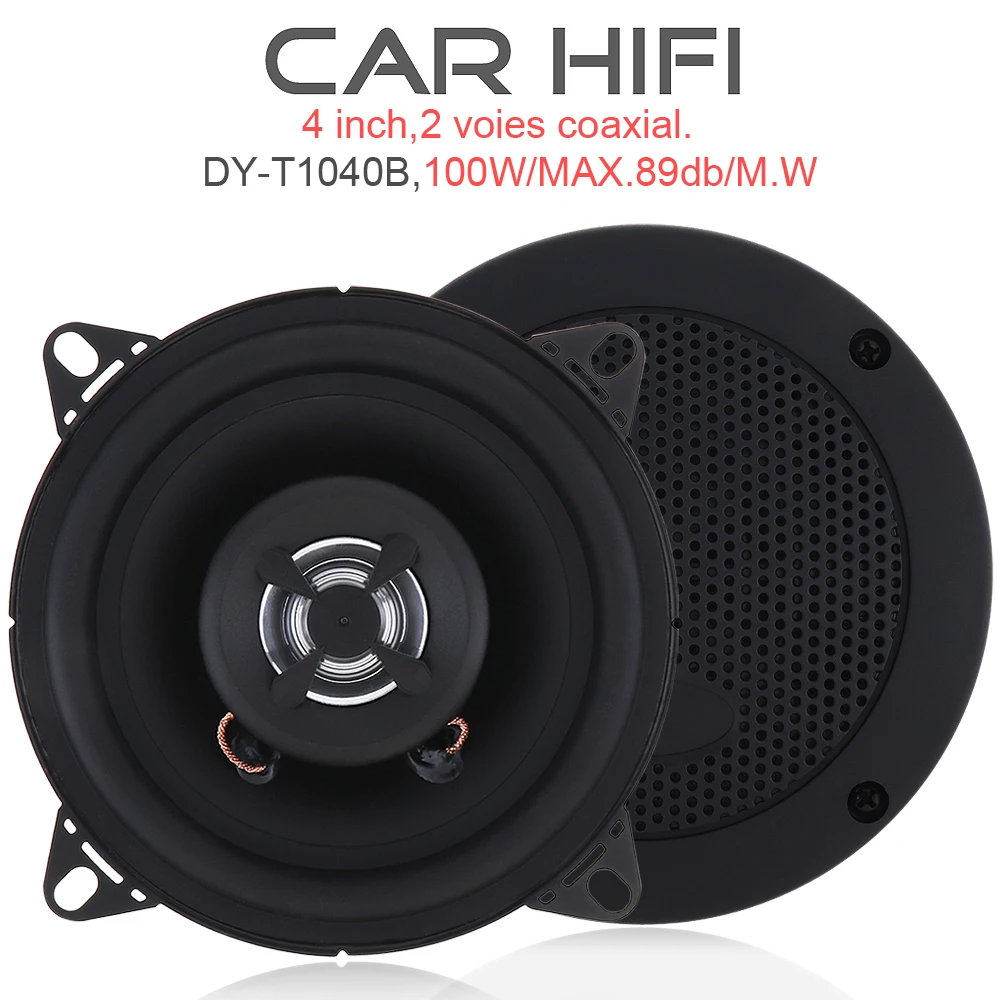 

2Pcs/Lot 4 Inch 100W Car HiFi Coaxial Speaker Vehicle Door Auto Audio Music Stereo Full Range Frequency Speakers for Car Vehicle