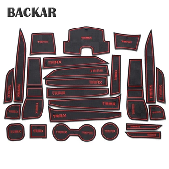 

BACKAR Car Flexible Door Slot Mats Pads Cup Cushion Covers For Chevrolet Aveo Captiva TRAX 2012 2013 2014 2015 2016 Accessories